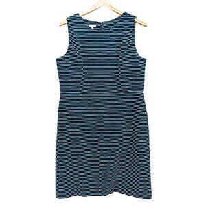TALBOTS Electric Blue & Black Striped Sleeveless Dress Size 14P